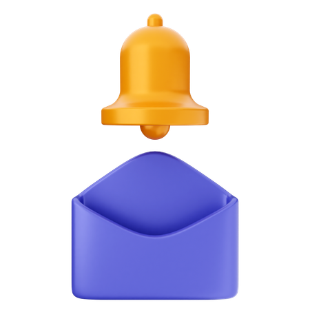 Email Notification Bell  3D Icon