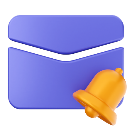 Email Notification Bell  3D Icon