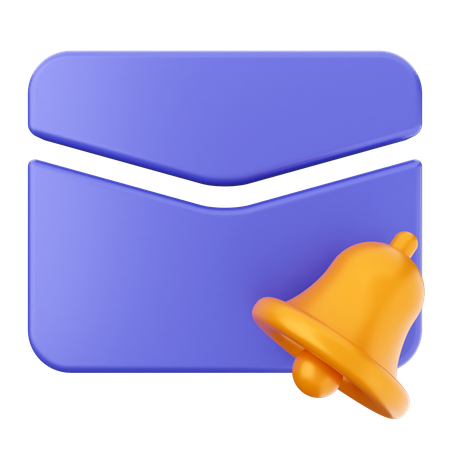 Email Notification Bell  3D Icon