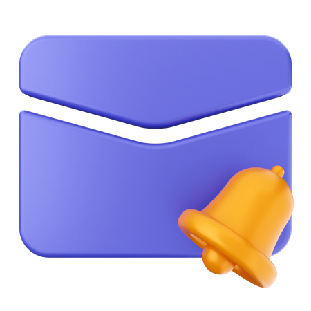 Email Notification Bell  3D Icon