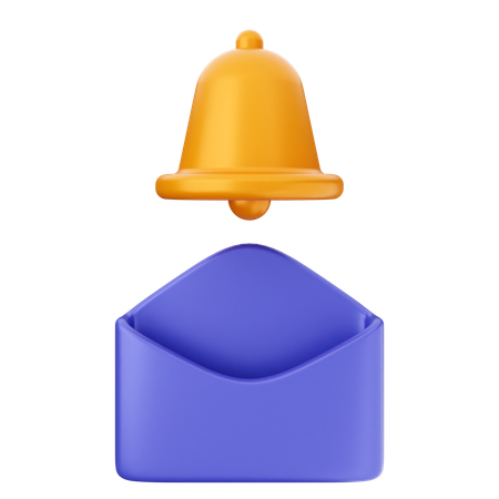 Email Notification Bell  3D Icon