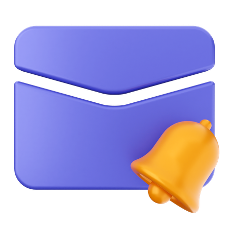 Email Notification Bell  3D Icon