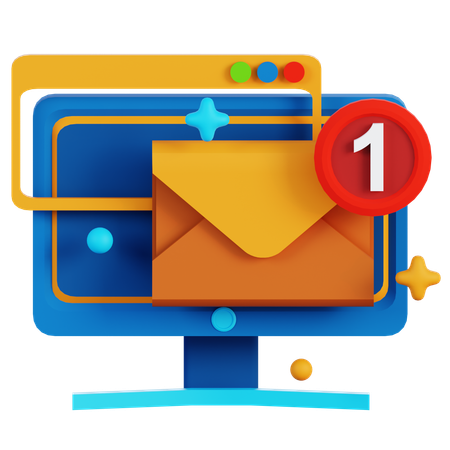 EMAIL ON COMPUTER  3D Icon