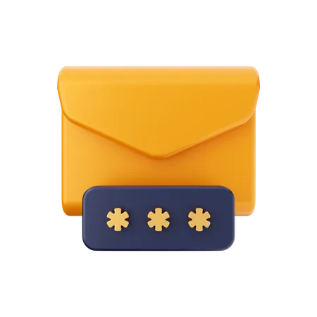 Email Password  3D Illustration