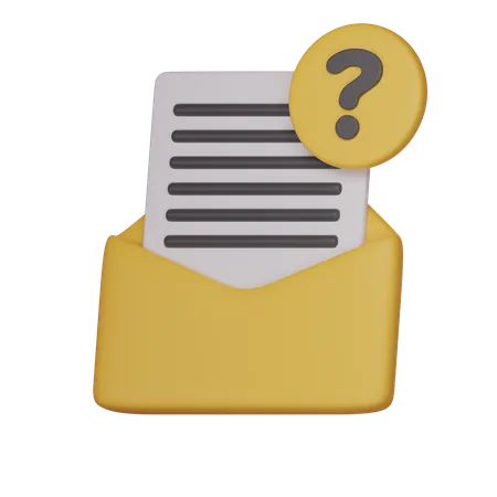 Email  QUESTION MARK  3D Icon