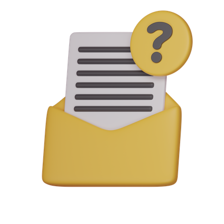 Email  QUESTION MARK  3D Icon