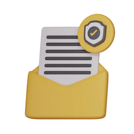 Sécurité du courrier électronique  3D Icon