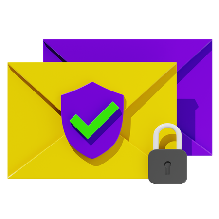 Sécurité du courrier électronique  3D Icon