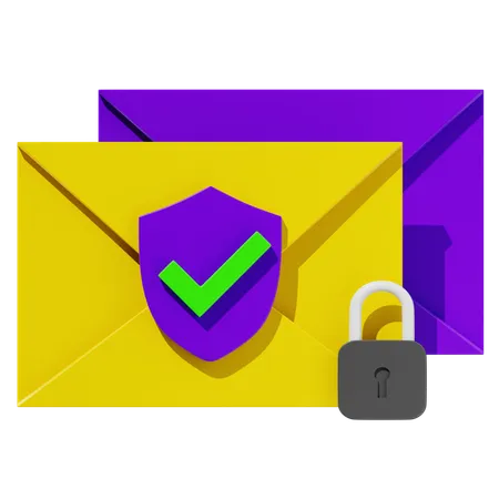 Sécurité du courrier électronique  3D Icon