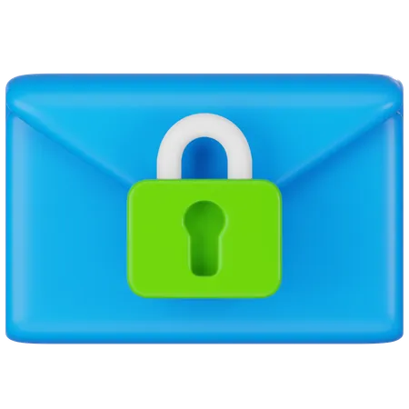 Encrypted Email Concept With Secure Lock 3D Icon