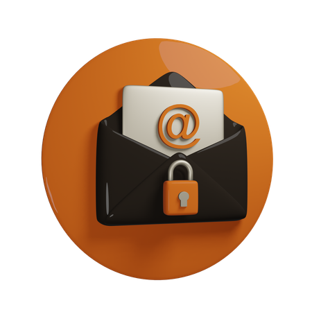 Email Security Lock  3D Icon