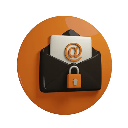 Email Security Lock  3D Icon