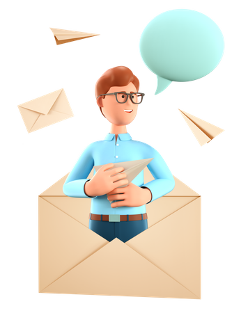 Email service  3D Illustration