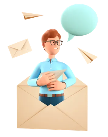 Email service  3D Illustration