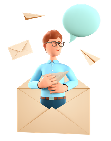 Email service 3D Illustration