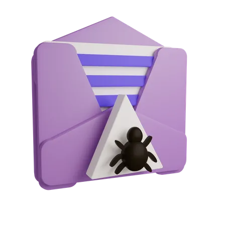 Email Threat 3 D Illustration Contains PNG BLEND And OBJ Files 3D Icon