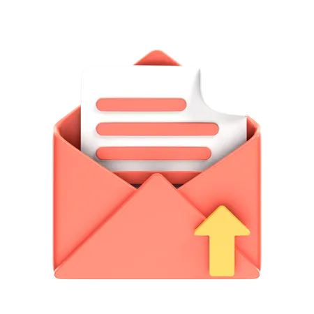 Email Upload  3D Icon