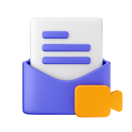 Vídeo de e-mail  3D Icon