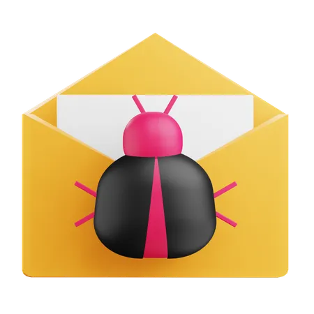 3 D Email Virus Illustration With Transparent Background 3D Icon