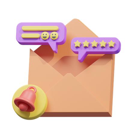 Email with bubble chat  3D Icon