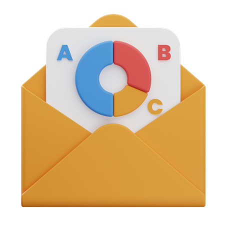 Email with Chart  3D Icon