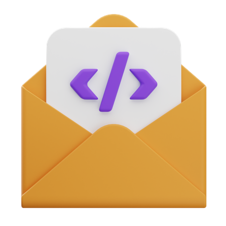 Email with Code  3D Icon
