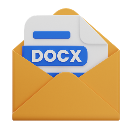 Email with Docx  3D Icon