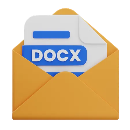 Email with Docx  3D Icon