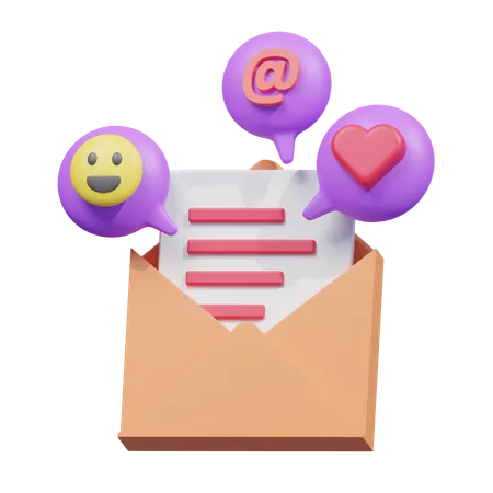 Email with emoji  3D Icon