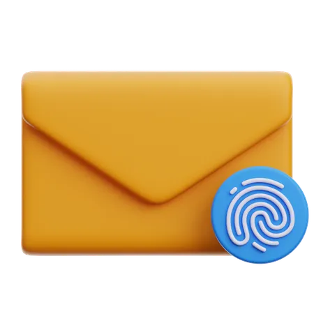 Email With Fingerprint Security  3D Icon