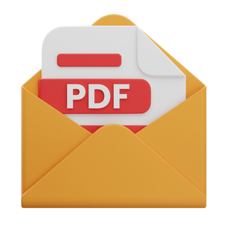 Email with PDF  3D Icon
