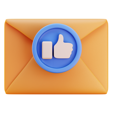 Email with thumbs up sign  3D Icon