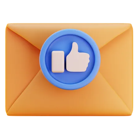 Email with thumbs up sign  3D Icon