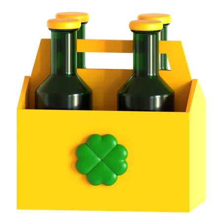 Paquet de bouteille de bière  3D Icon