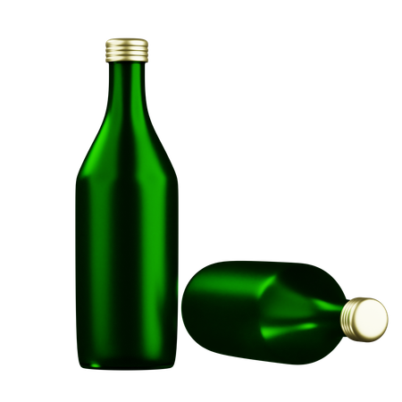 Emballage de bouteille en verre vert  3D Icon