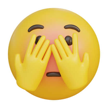 Embarrassed Expression With His Face Covered By His Hands Emoji  3D Icon