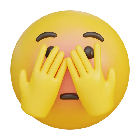 Embarrassed Expression With His Face Covered By His Hands Emoji  3D Icon