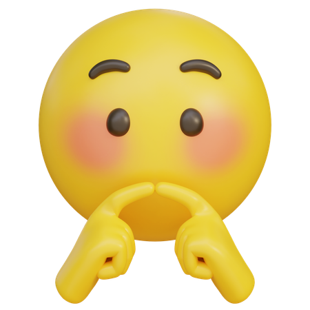 Embarrassed Expression With Index Fingers Together Emoji  3D Icon