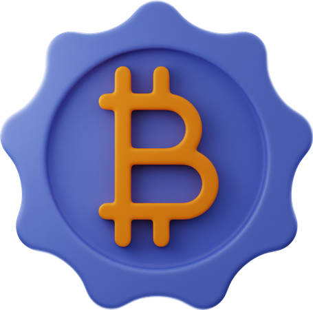 Distintivo de bitcoin  3D Illustration