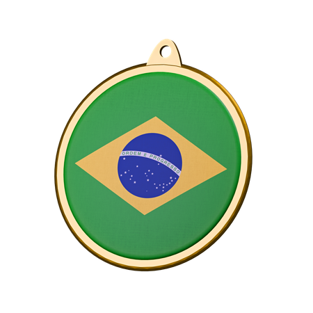 Emblema da medalha da bandeira do brasil  3D Icon
