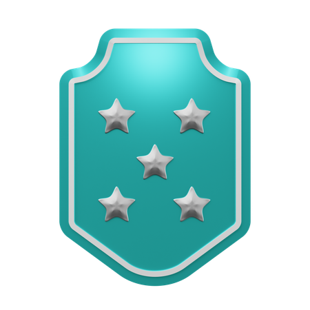 Emblema de cinco estrelas  3D Icon