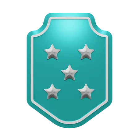 Emblema de cinco estrellas  3D Icon