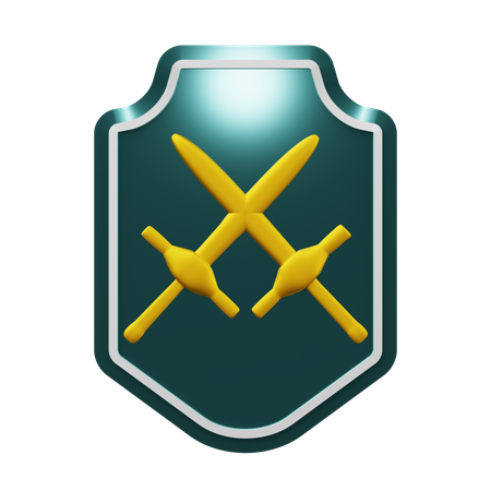 Emblema de espada cruzada  3D Icon