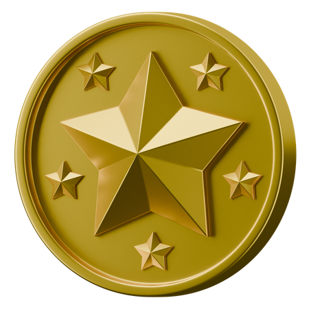 Distintivo de estrela dourada  3D Icon