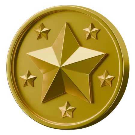 Distintivo de estrela dourada  3D Icon