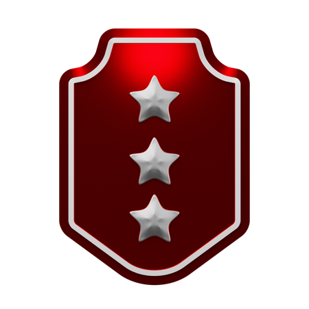 Emblema de tres estrellas  3D Icon