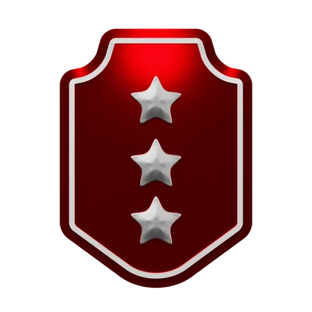 Emblema de tres estrellas  3D Icon