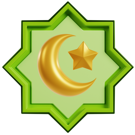 Emblema islâmico dourado  3D Icon