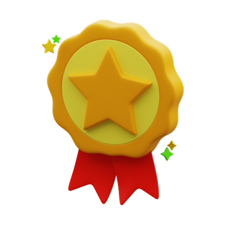 Medalha de estrela  3D Icon