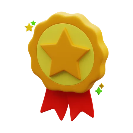 Medalha de estrela  3D Icon